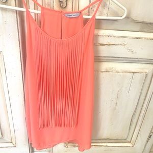 Naked Zebra spaghetti strap tank with fringe